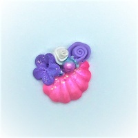 Seashell Cluster mini bright pink and purple
